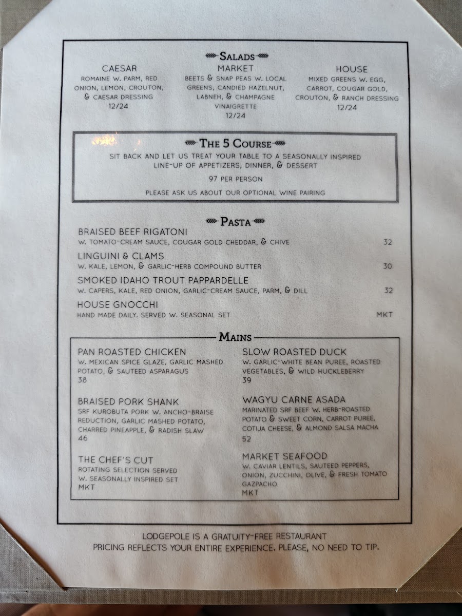 Menu - Lodgepole photo 1